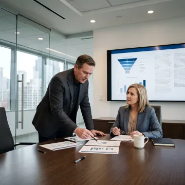 Industrial executives reviewing AI visibility strategy