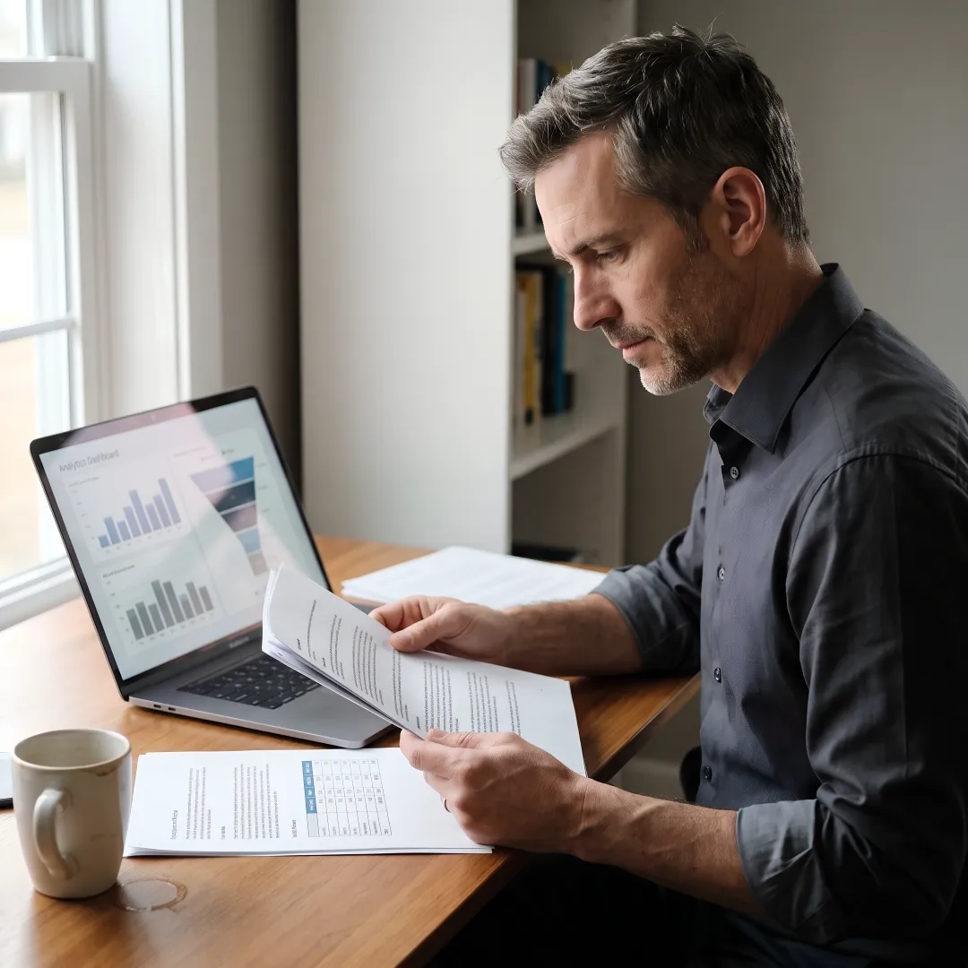 Consultant reviewing AI SEO pricing strategy