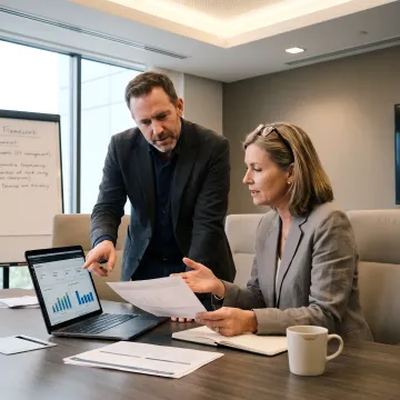 B2B marketing team reviewing lead generation strategy