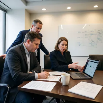 Executive team reviewing commercial strategy