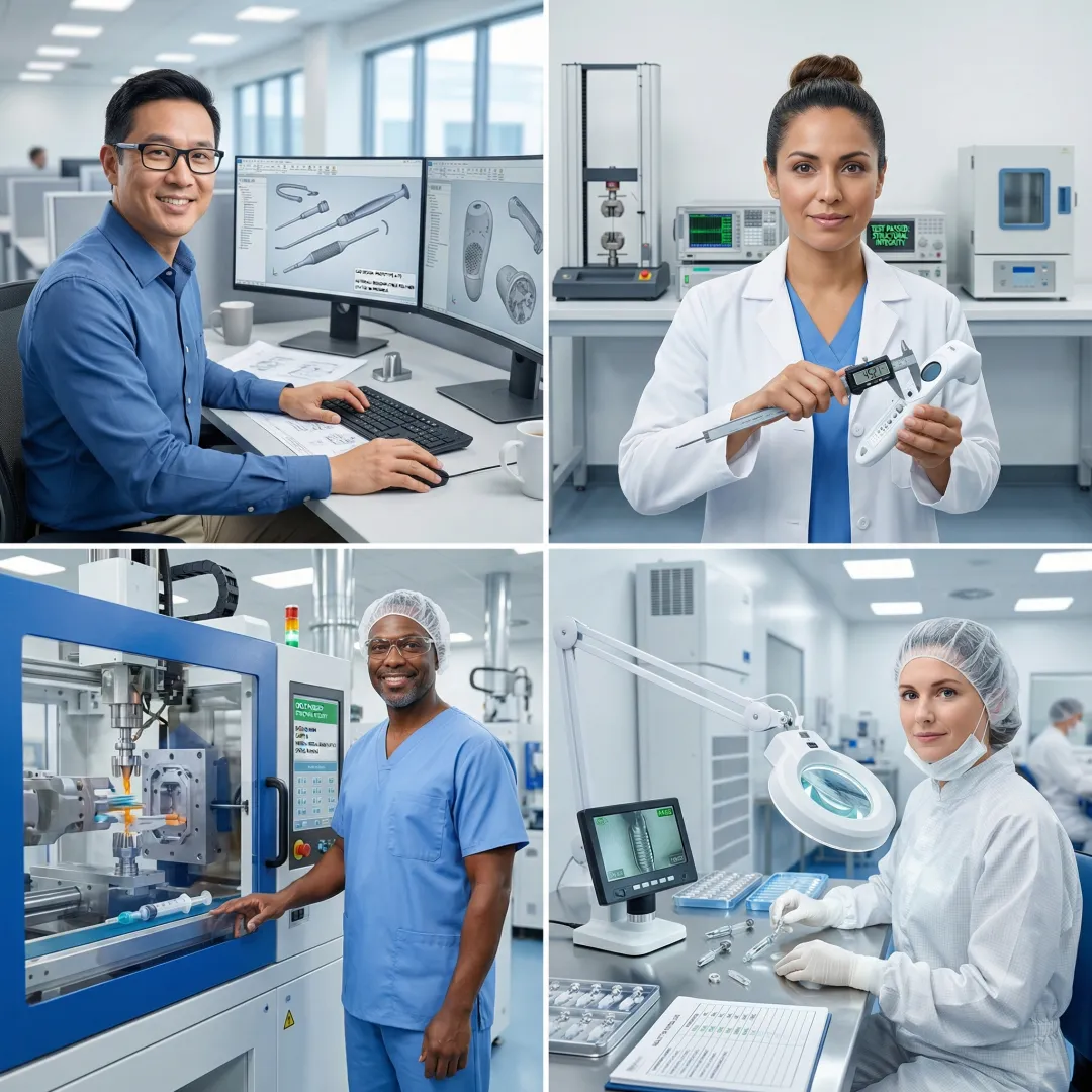 Medical device development workflow from design to production