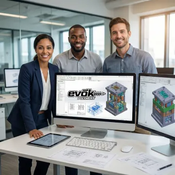 Engineering team reviewing injection mold designs and CAD models