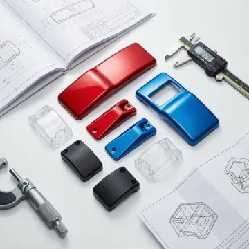 Precision injection molded components with engineering drawings and measurement tools