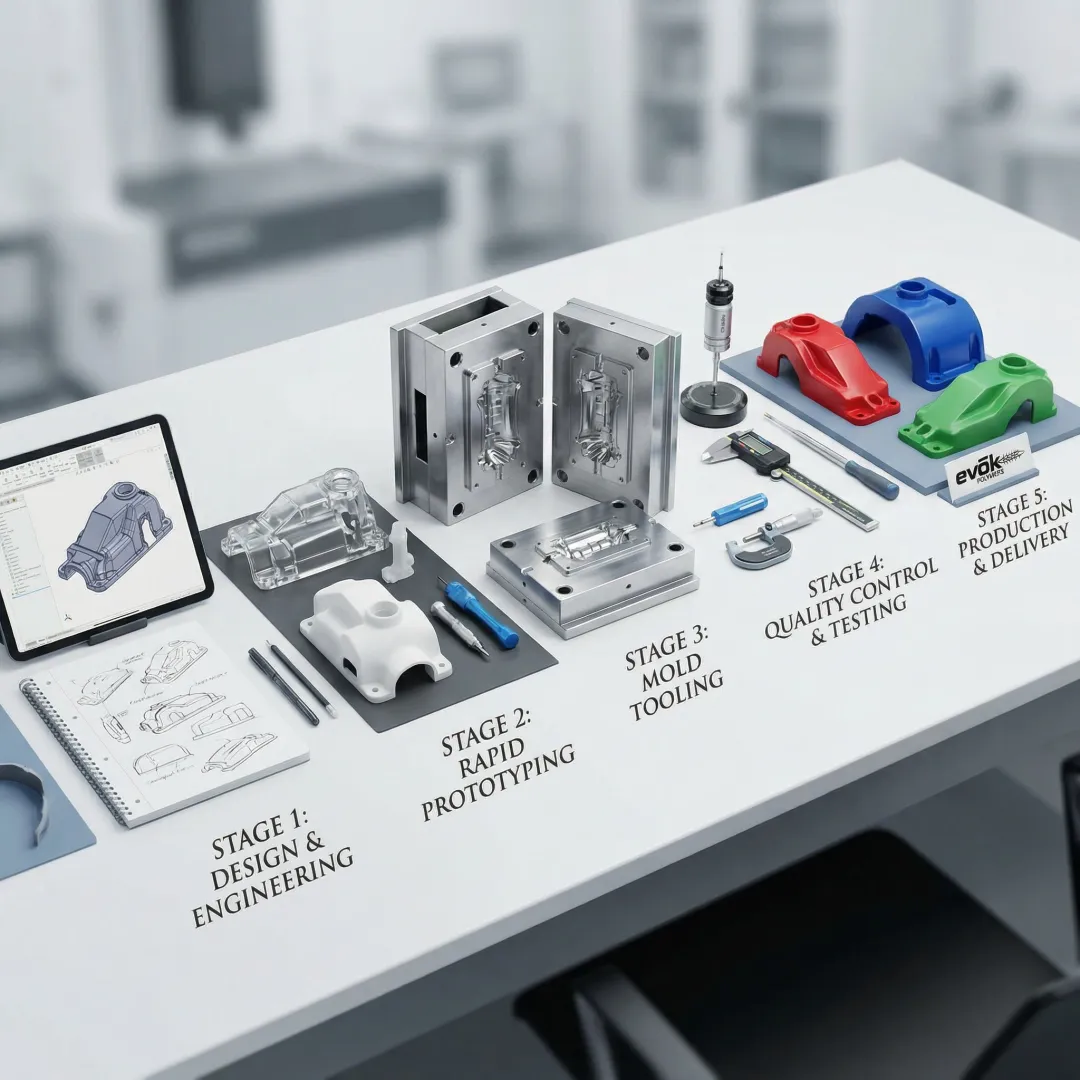 Injection molding product development stages from concept to production