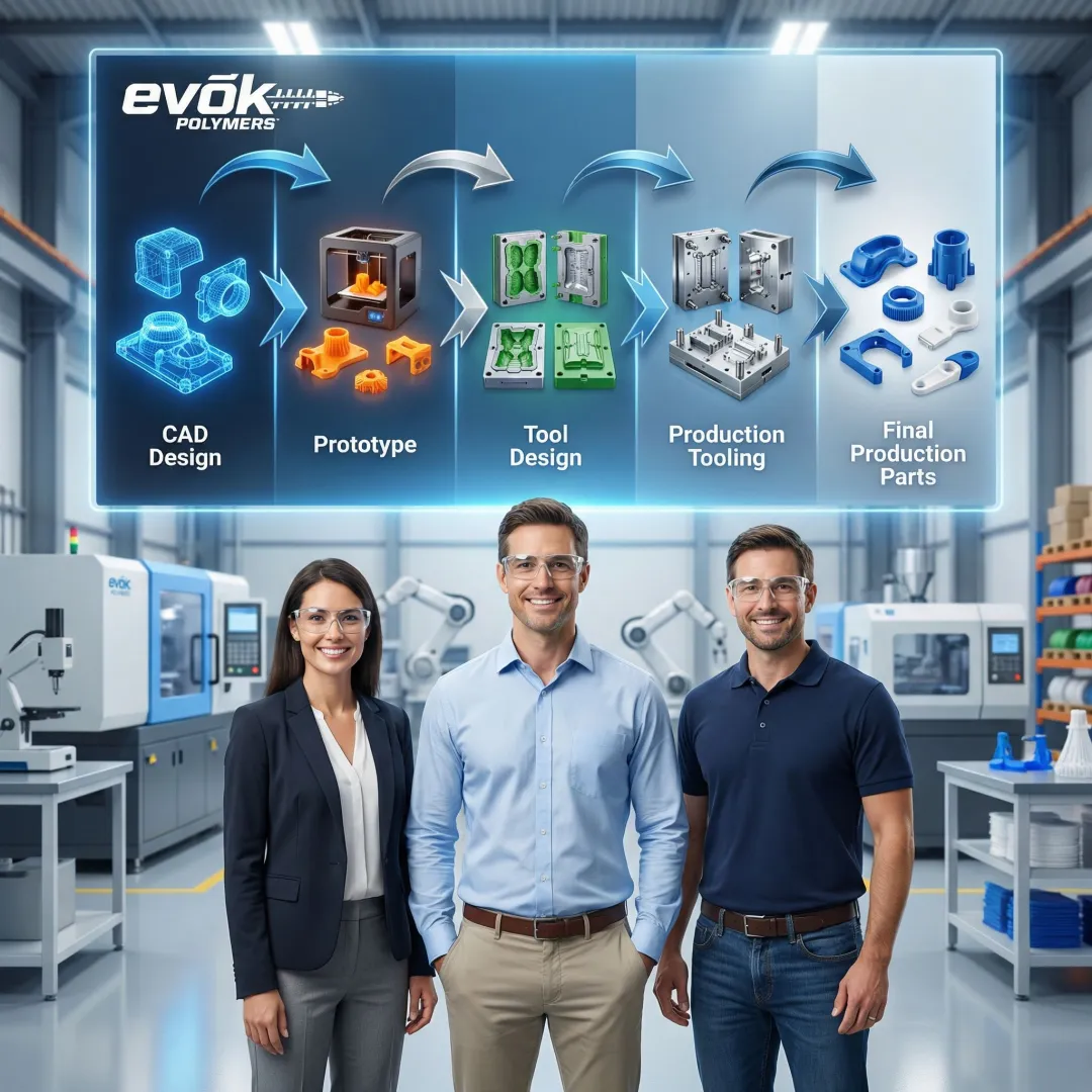 Step-by-step injection molding development process from concept to production