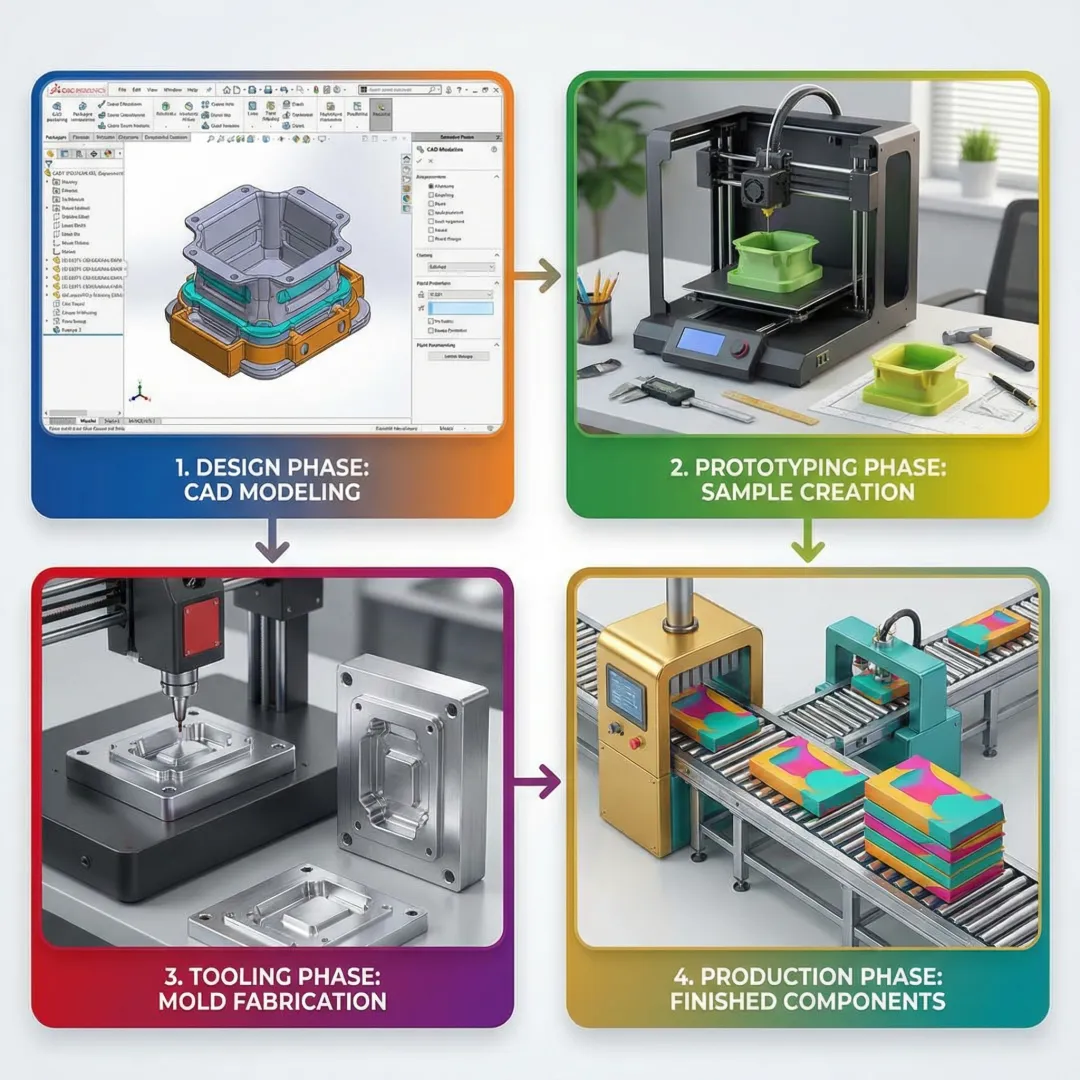 Injection molding product development process from design to production