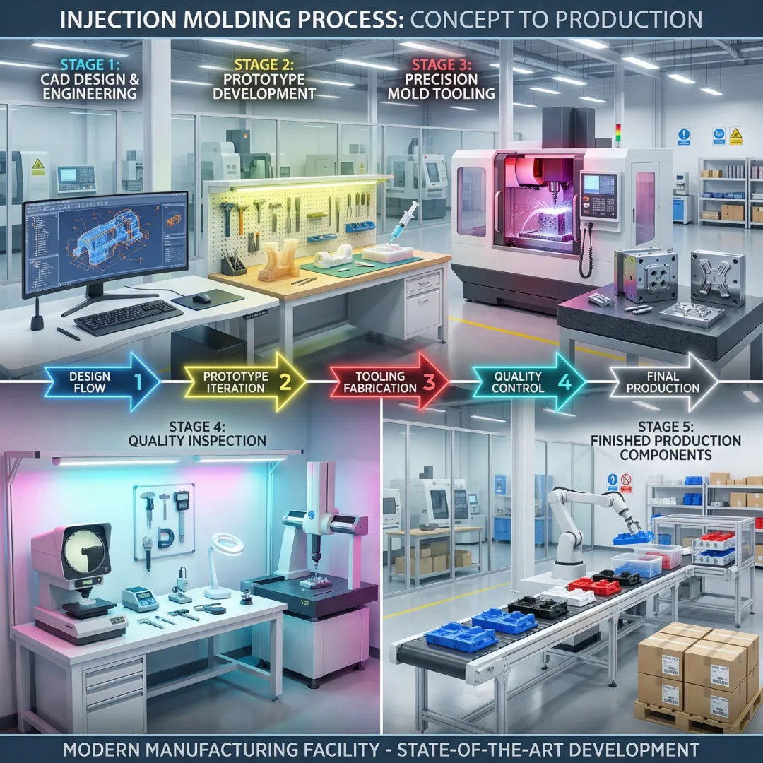 Injection molding product development process from concept to production