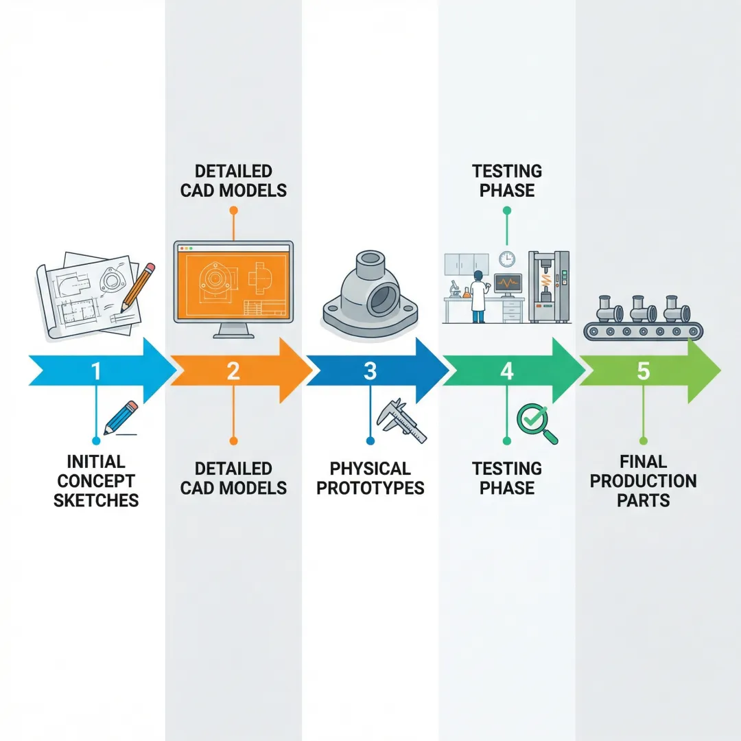 Step-by-step prototype development process visualization