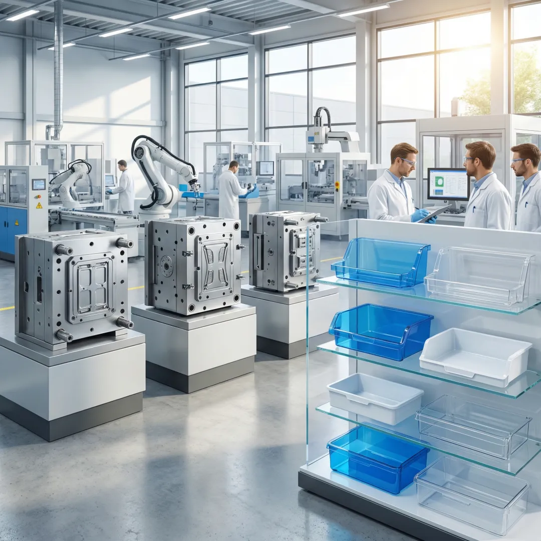 Precision injection molded refrigerator plastic components and custom molds