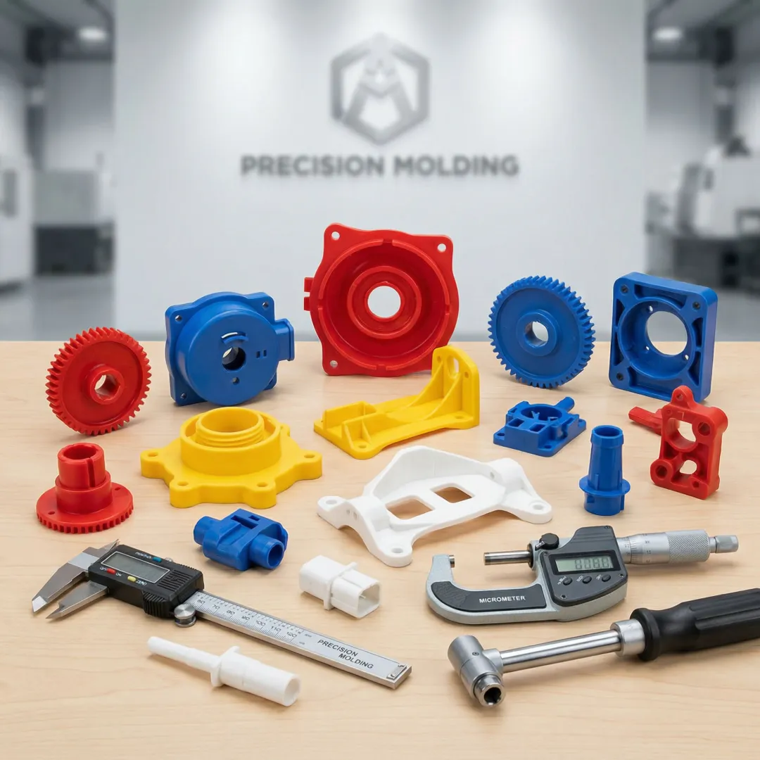 Precision injection molded plastic components with quality inspection equipment