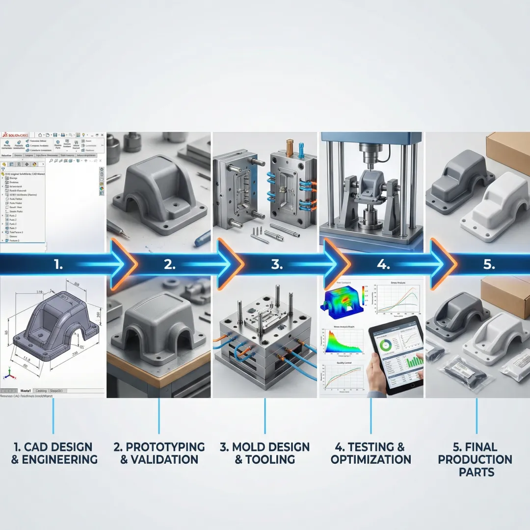 Product development stages from prototype to production