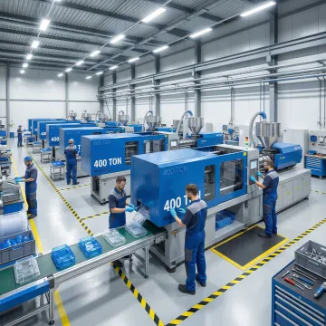 Advanced injection molding facility producing precision custom plastic parts