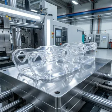 Clear polycarbonate injection molded components with high transparency