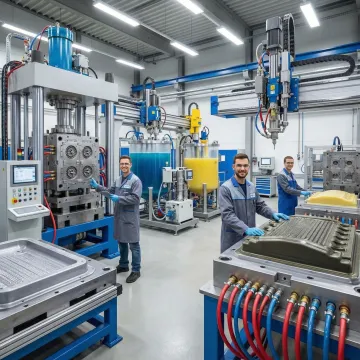 Large polyurethane component being produced through reaction injection molding process