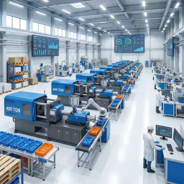 Advanced injection molding facility producing precision plastic components