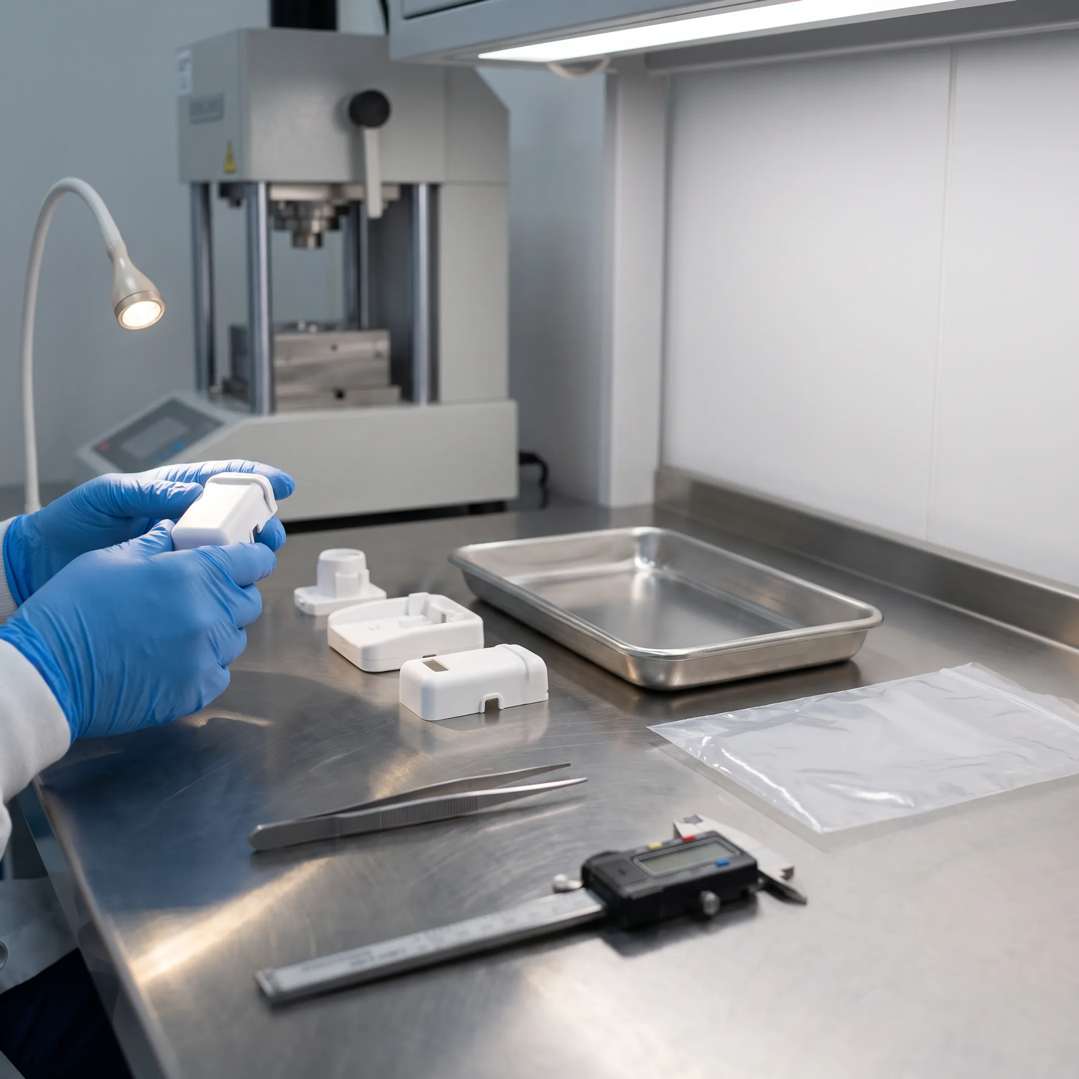 Precision medical grade plastic components in sterile manufacturing environment