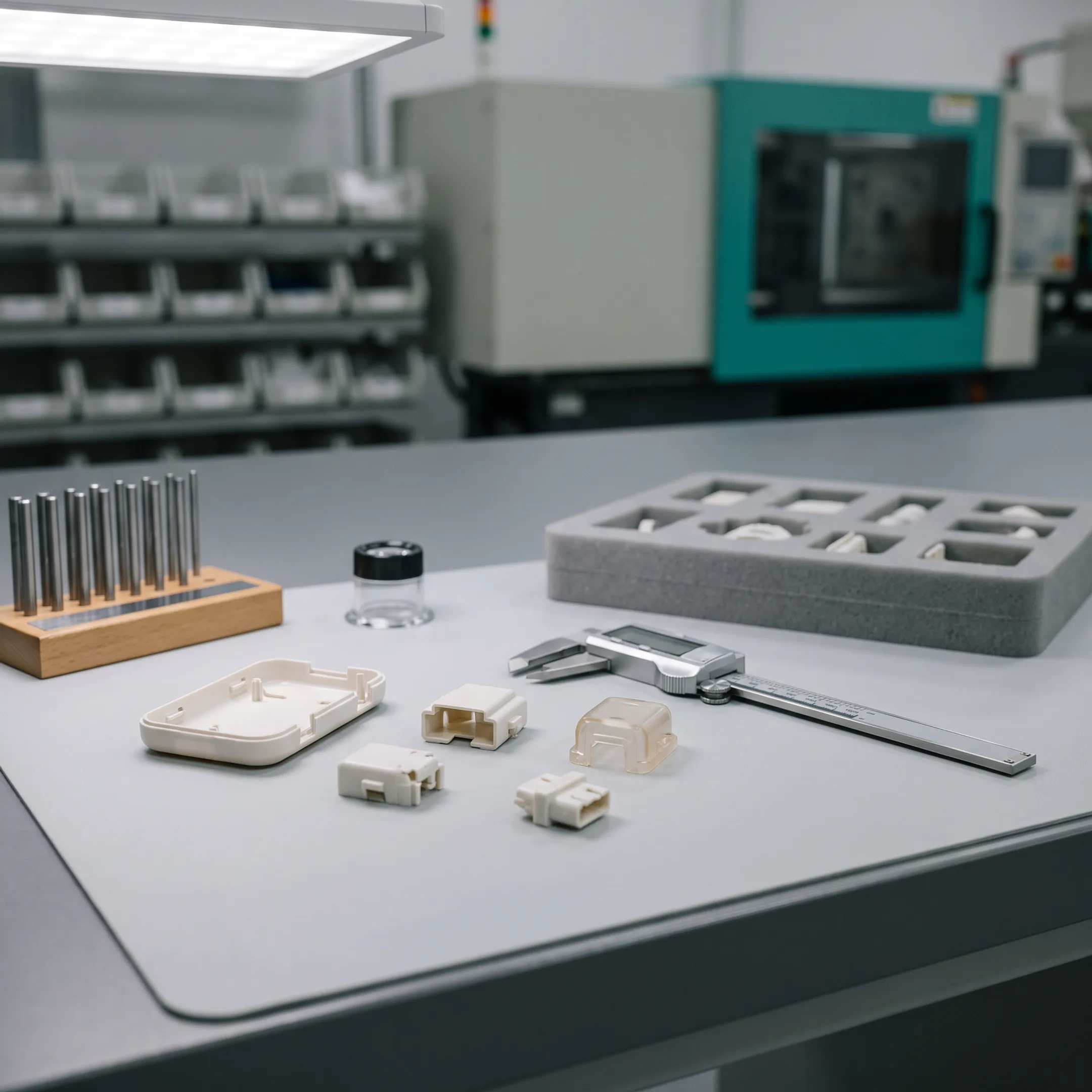 Precision medical device prototype components being manufactured