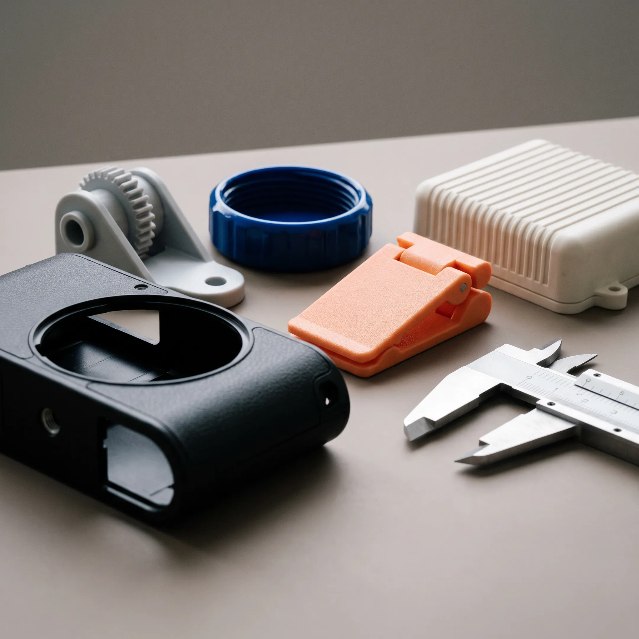 Precision injection molded plastic components with detailed surface finish
