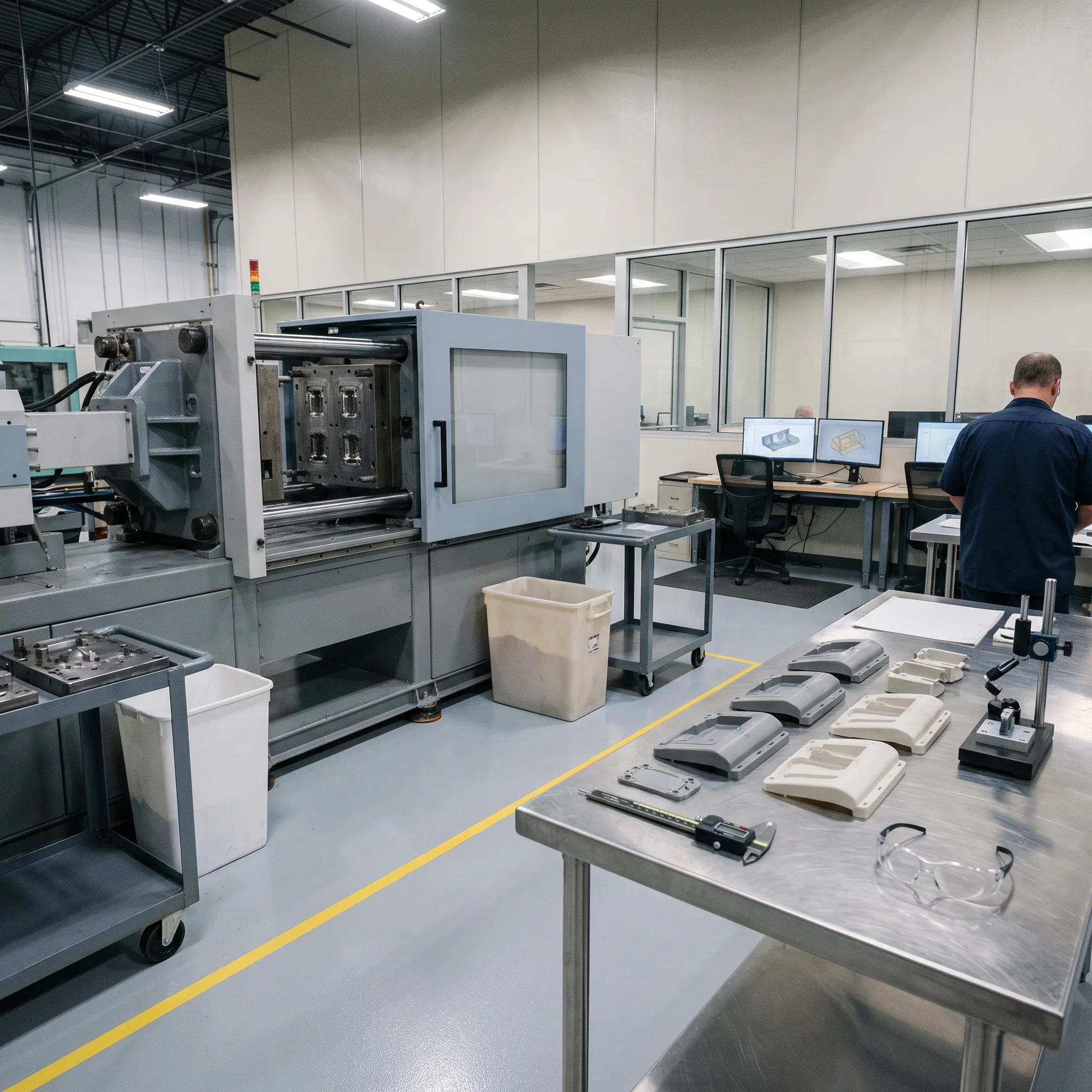 Precision custom mold engineering and injection molding manufacturing facility