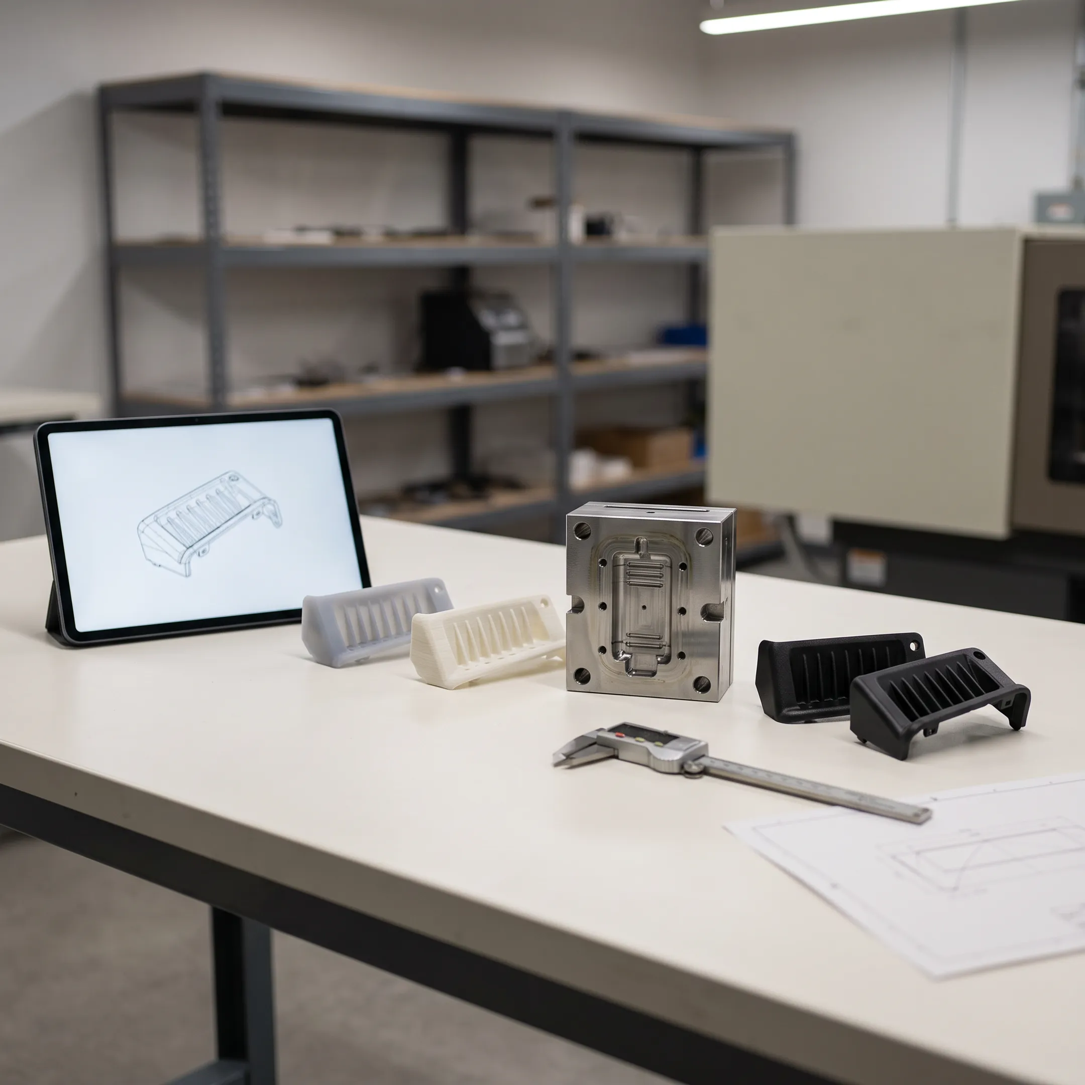 Automotive plastic parts development stages from prototype to production