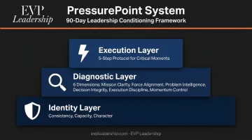 EVP Leadership 90-day PressurePoint System three-layer conditioning framework overview