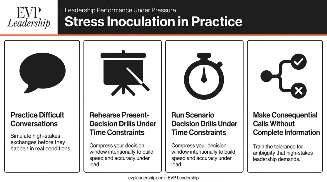 Four stress inoculation training tactics for leaders under high-pressure conditions