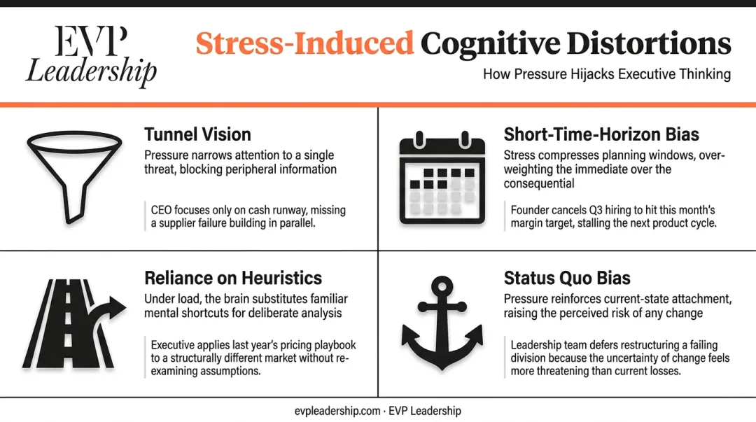 Four ways stress distorts leadership thinking under high-stakes pressure