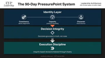 EVP Leadership 90-Day PressurePoint System three-layer integrity conditioning framework