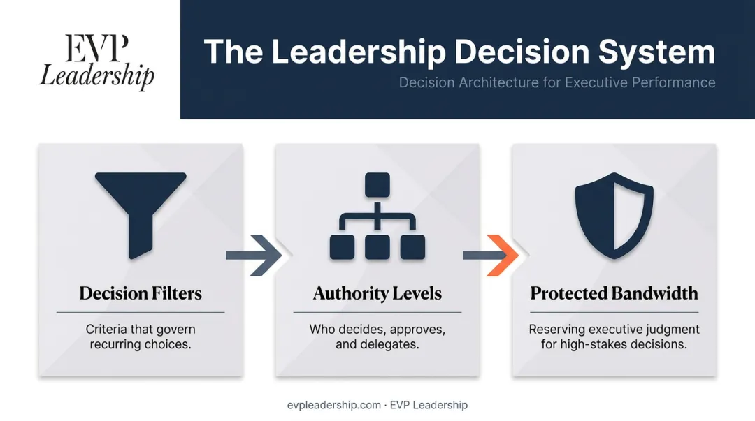 Decision-making system three-component framework for leaders under pressure