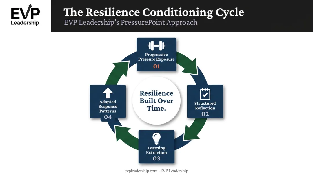 Leadership resilience conditioning cycle exposure reflection learning and adaptation stages