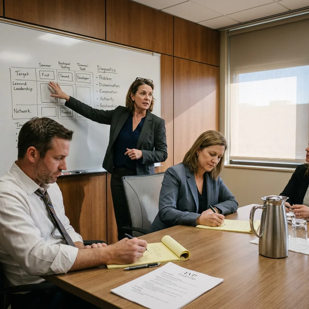 Consultant guiding executive strategy process