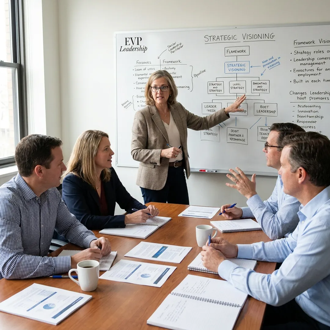 Leadership facilitator guiding executive communication workshop