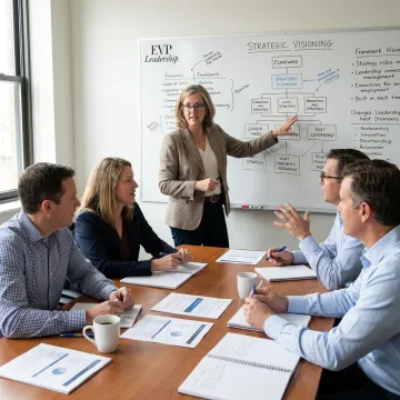 Leadership facilitator guiding executive communication workshop