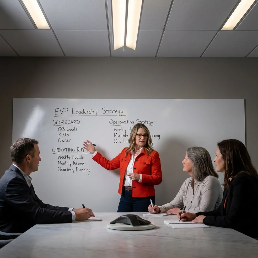 Consultant facilitating strategy execution process