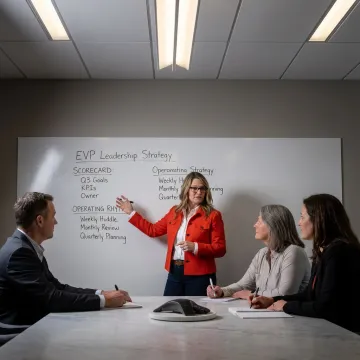 Consultant facilitating strategy execution process
