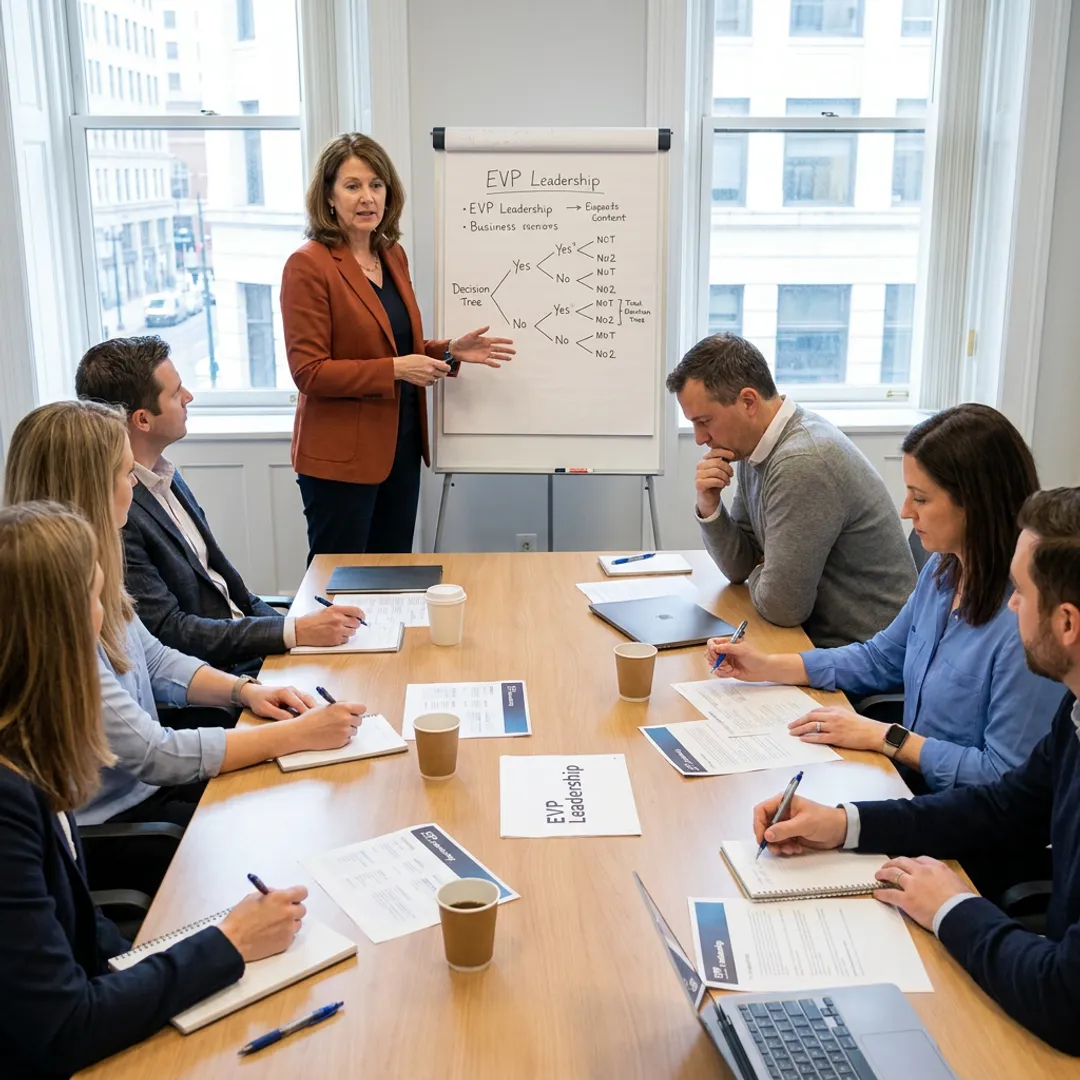 Consultant facilitating nonprofit leadership development process