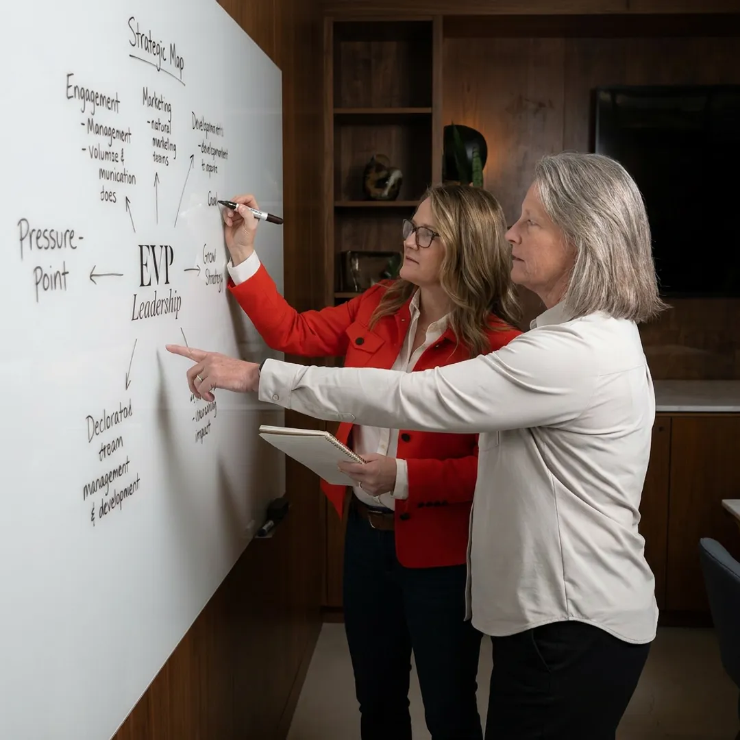 Coach and executive mapping leadership pressure points