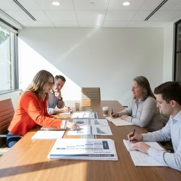 Strategic planning consultant working with executives