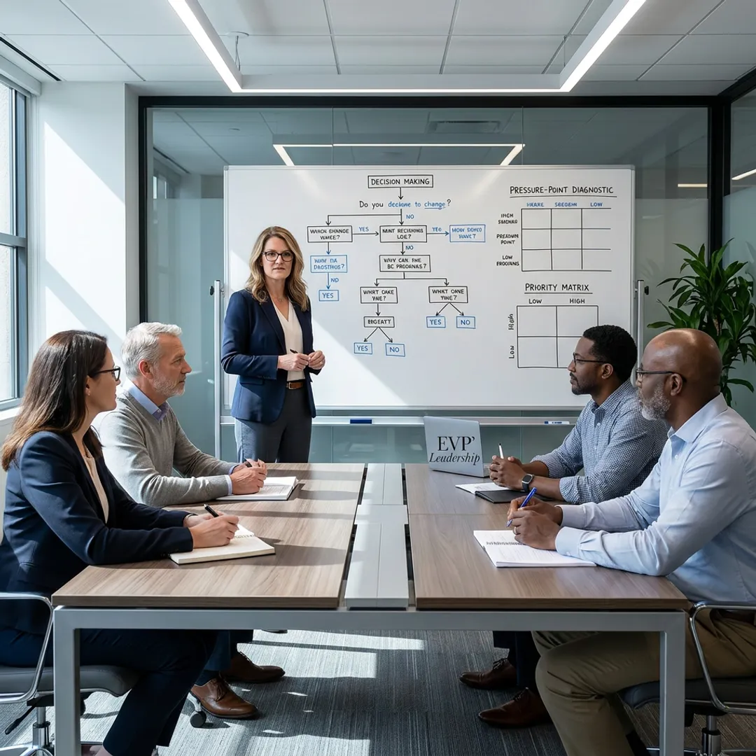Executive coach guiding leadership process