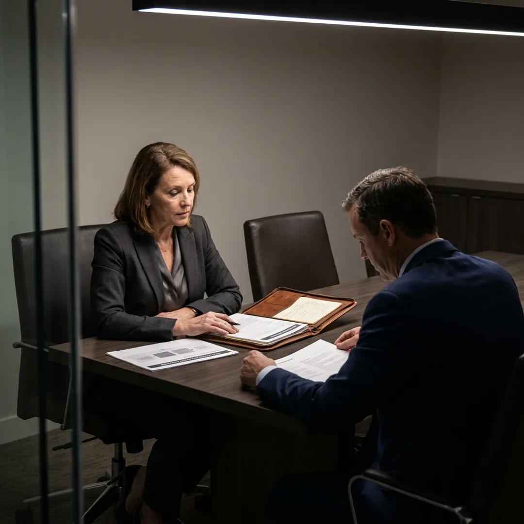 Consultant reviewing executive assessment roadmap