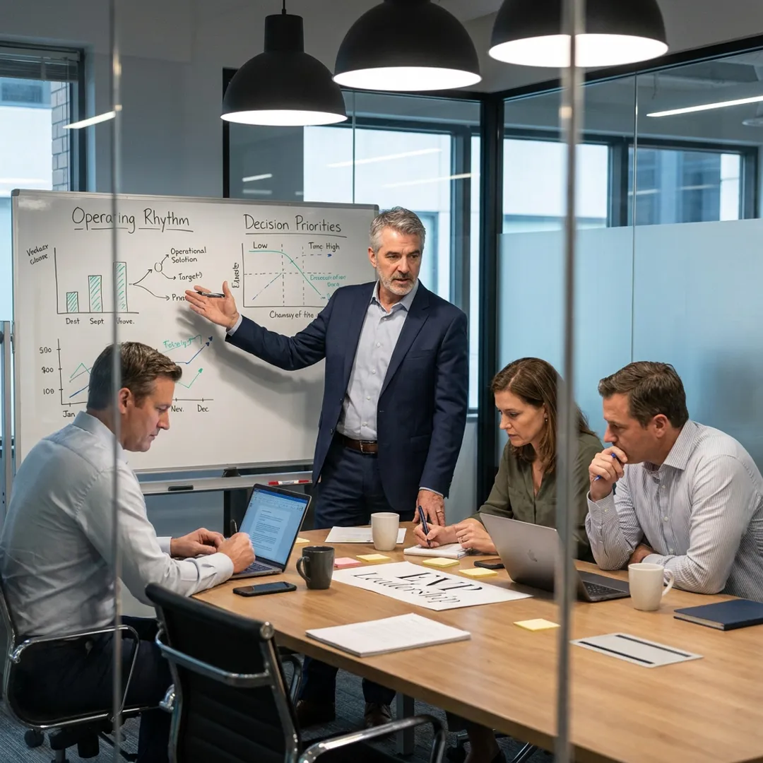 Executive consultant guiding leadership strategy