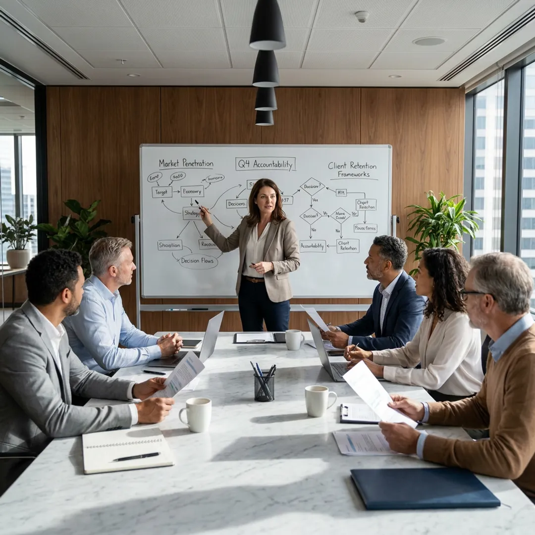 Leadership consultant guiding executive alignment process