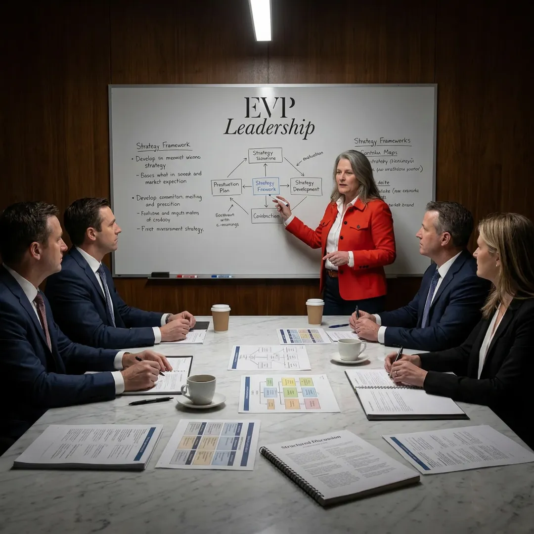 Consultant facilitating executive alignment workshop