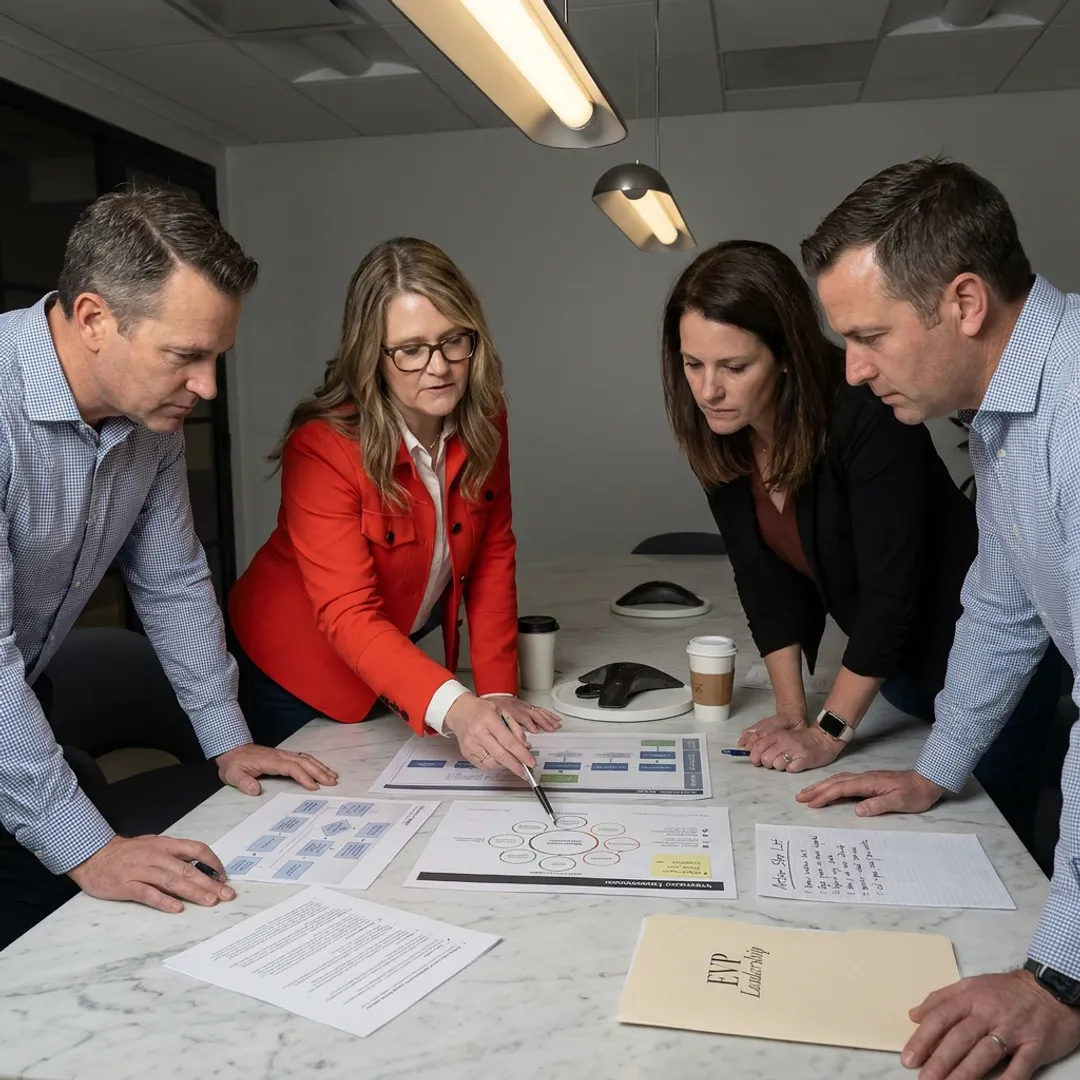 Business leaders reviewing a clarity coaching process