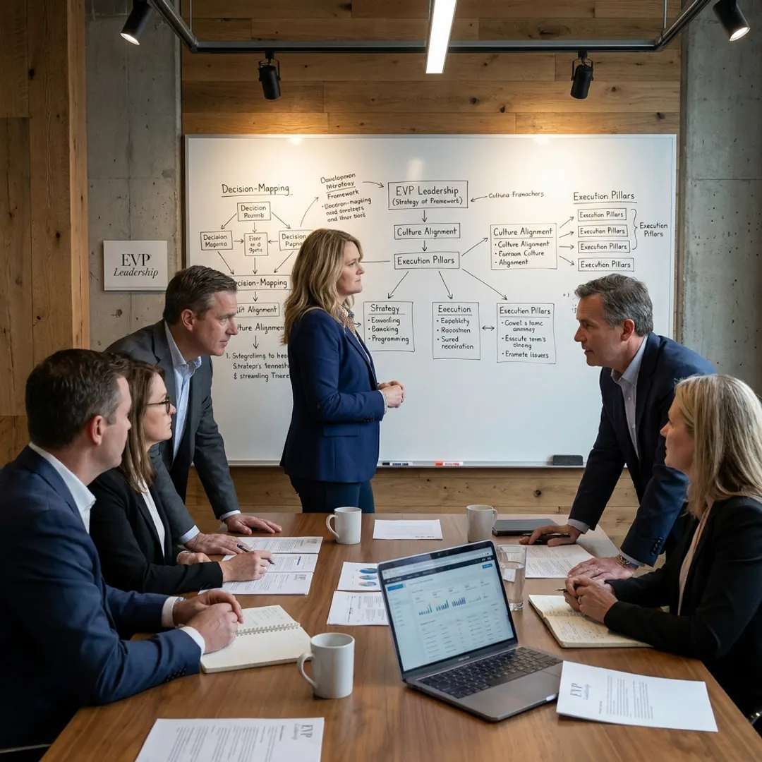 Consultant guiding executives through a planning process