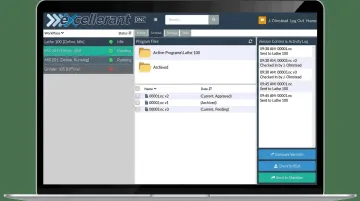 Excellerant DNC software platform dashboard displaying multi-machine connectivity and program management