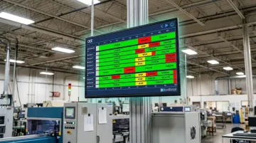 Vorne XL productivity appliance mounted on manufacturing production line floor