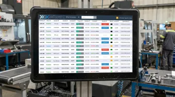 Excellerant Shop Summary Dashboard displaying real-time machine status across connected equipment
