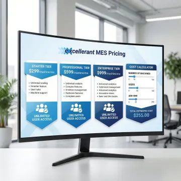 Transparent pricing chart showing MES cost structure and scalability