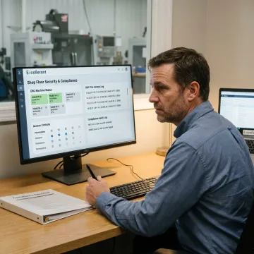 Secure CNC machine data compliance dashboard